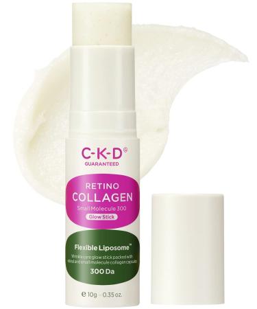 CKD Retino Collagen Small Molecule 300 Glow Stick Multi Balm Stick with Natural Oil Anti-wrinkle Face Balm Improves Skin Radiance Lightweight Texture Hydrating Moisturizer for Face & Eyes 0.34oz.