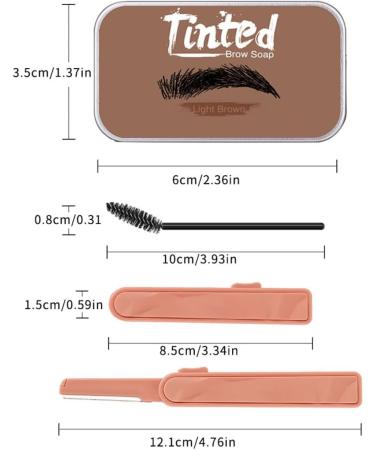 Eyebrow Soap Kit Long Lasting Eyebrow Shaping Wax with Brow Trimmer Brush Brown - Buy Online on GoSupps.com