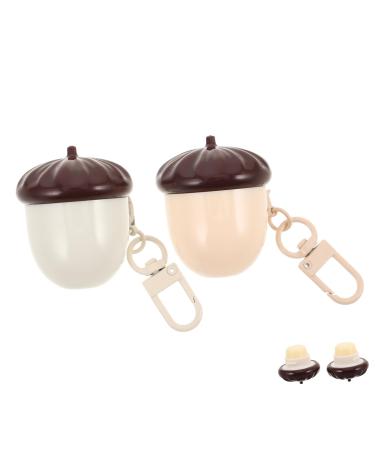 HAPINARY 2 Piece Lip Balm Cute Chestnut Shape Moisturizing Nourishing Grease for Sensitive Skin for Toddlers School Use Outdoor