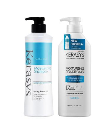 Kerasys Hair Clinic Protein Care System | Baobab Oil Moisturizing Shampoo & Conditioner Set for Dry Brittle Hair | 13.5 fl oz / 400 ml - International Shipping Available - Buy Online on GoSupps.com
