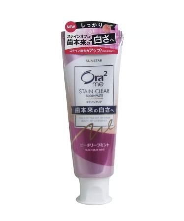 Sunstar Ora2 Stain Clear Whitening Toothpaste 130g Peach Leaf Mint