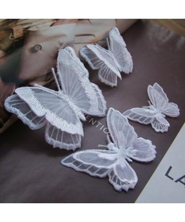 Qililandiy 10pcs White Butterfly Embroidery Iron On Patches for Wedding Bridal Dress DIY - Buy Online on GoSupps.com