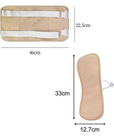 Fenteer Castor Oil Compress - 2 Pieces Adjustable Elastic Band Washable Sleep Aid Khaki Color - Anti-Oil Output - Buy Online on GoSupps.com