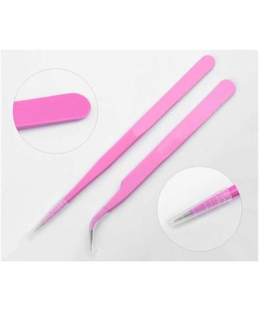 Aoshang 2PCS Stainless Steel Tweezers for Eyelash Extensions and Nail Art - Straight and Curved Tip Nippers for Precise Application - Buy Online on GoSupps.com
