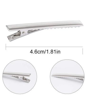 100 Pieces Metal Crocodile Alligator Hair Clips - Non-Slip DIY Accessories for Women & Girls - Silver (46mm) - International Shipping Available - Buy Online on GoSupps.com