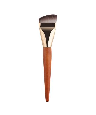 Flat Top Makeup Brush | Wooden Handle Cream Makeup Brush - Face Makeup Tool Professional Contour Brush for Liquid Cream and Powder