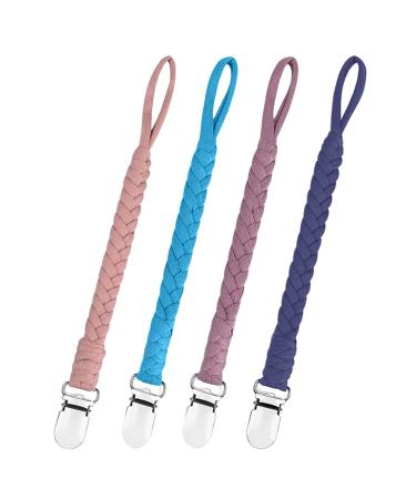 Pacifier Chain Baby for Boy 4 Pack BPA-FREE Pacifier Holder Leash Set Fits All Pacifiers Baby Teething Toy Baby Shower