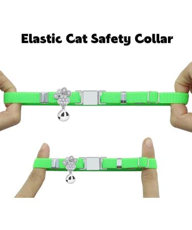 Personalized Engraved Cat Collar with Bell - Light Green Custom Name & Phone Number - International Shipping Available - Buy Online on GoSupps.com