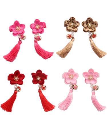 FRCOLOR 3 Pairs Hair Clip for Chinese Clothes Chinese Hair Clip Hair Clips Wedding Hair Clip Asian Hair Clip Tassel Barrettes Tiara for Tiara Child Classic Tassel Clip Red - Buy Online on GoSupps.com