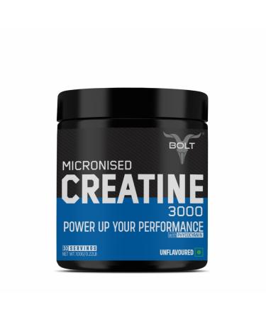 Micronised Creatine Monohydrate 3000 | with Phycocyanine | Boosts Athletic Performance | Provides Energy Support for Heavy Workout 100 gm (0.22lb) 33 Serving | Unflavored