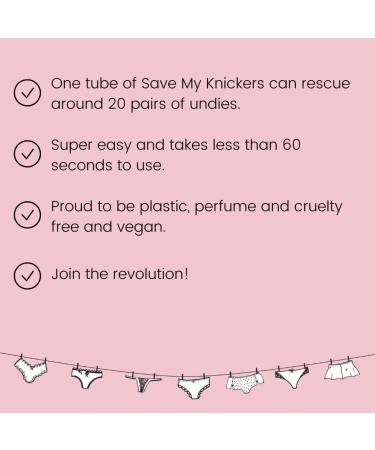 Save My Knickers Blood Stain Remover - Ideal for Underwear, Clothes, Sheets, Bedding, and Pyjamas - Buy Online on GoSupps.com