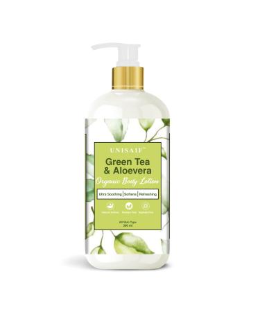Green Tea Organic Body Lotion Hand Lotion with Vitamin E | Natural Moisturizing Lotion Exfoliating Face Lotion | Green Tea Moisturizer Firming Body Lotion (10.14 Fl oz 300ml) Green Tea & Aloevera