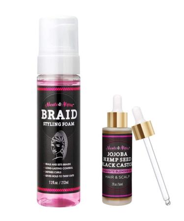 Nicole & Alyssa Braid Styling Foam & Hair and Scalp Oil Combo