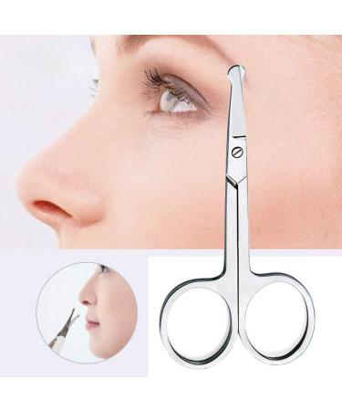 Nuosen 2 Pcs Stainless Steel Facial Hair Scissors Set for Men and Women - Nose, Beard, Moustache, Eyelash, and Eyebrow Trimmer - Buy Online on GoSupps.com