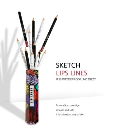 12 Colors Matte Lip Liner Set - Waterproof Long-Lasting Lipstick & Makeup Pencil for Stunning Beauty - Buy Online on GoSupps.com