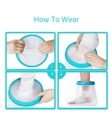 Kids Waterproof Foot Cast Cover - Shower Protector for Ankle Leg Casts - Keep Bandages Dry - Reusable & Watertight - Ideal for Broken Toe, Wounds, Burns, and Injuries - Buy Online on GoSupps.com