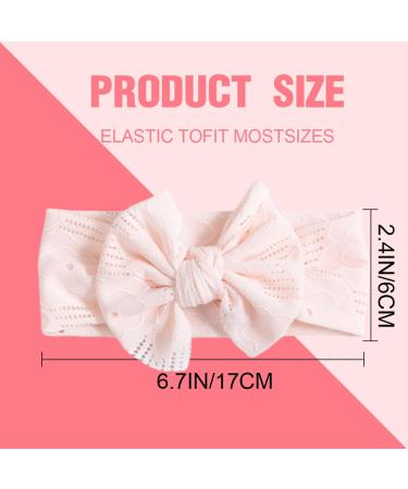 Sjbautyo Baby Girl Bowknot Elastic Hair Bands - 3 Pieces Soft Nylon Headgear for Toddlers (White Apricot Pink) - Perfect for Girls' Hairstyles - Buy Online on GoSupps.com