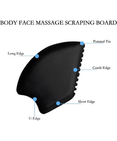 Gua Sha Massage Tool for Women - Black Bianstone Guasha Board for Traditional Acupuncture Therapy and Anti-Aging Skin Care - Buy Online on GoSupps.com