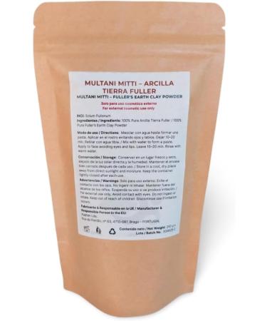 KAPTAN LDA Multani Mitti Clay Earth 250 g 100 natural Earth from Fuller facial cleansing grease and pores for external use only Multani Mitti Clay Powder Oily Skin & Pore Cleansing 250 g - Buy Online on GoSupps.com