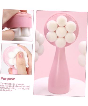 OHPHCALL Double Sided Facial Cleansing Brush Face Wash Facial Scrubber Silicone Face Scrubber for Women Facial Cleansing Tool Face Massage Brush Manual 3d Exfoliating Brush Pink Fiber Wool - Buy Online on GoSupps.com