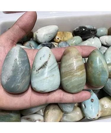 Natural Quartz Stones Polished Sky Blue Drop Shape Caribbean Calcite Crystal Palm Stone 1pc Chakra Reiki Balancing - Buy Online on GoSupps.com