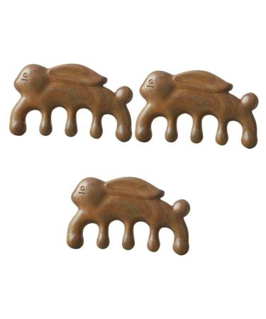 Beaupretty 3st massage comb made of green sandalwood beard comb Massagekamm made of wood wood brushed scalp ridge for women wooden ridge with wide teeth multitools multifunction women tools