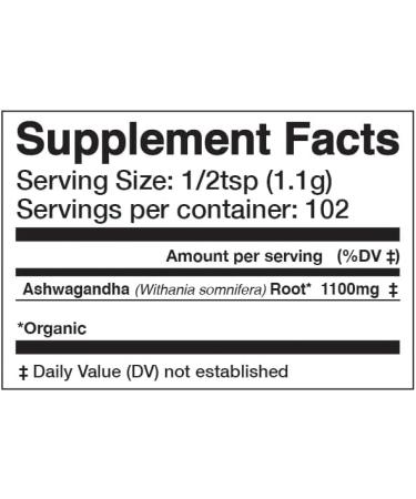 Anima Mundi Ashwagandha Powder - Organic Ashwagandha Root Powder Sourced from India - Commonly Known as Indian Ginseng Root Powder - Calming Herbal Supplement - Add to Tea, Coffee & More (4oz / 113g) - Buy Online on GoSupps.com
