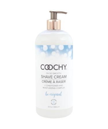 Coochy Rash-Free Shave Cream | Conditioner & Moisturizing Complex | Ideal for Sensitive Skin, Anti-Bump | Made w/ Jojoba Oil, Safe to Use on Body & Face | Be Original 32floz/ 946mL
