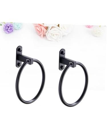 OSALADI 2pcs Ring Punch Hanging Holder Home Rack Aluminum Round Bathroom Space for Black Towel - Buy Online on GoSupps.com
