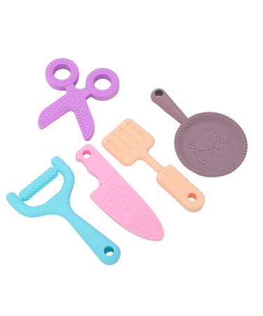 Baby Teething Toys Baby Teether Kitchen Utensil Shape Hand Eye Coordination Exercise Well Balanced Texture for Play