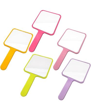 Square Hand-held Makeup Mirror - Large Free Standing Salon Tool in Orange - Buy Online on GoSupps.com