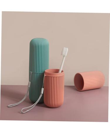 MARMERDO Toothbrush & Toothpaste Travel Organizer - 2 Piece Green Set (5.5x5.5x19cm) - Ideal for International Shipping - Buy Online on GoSupps.com
