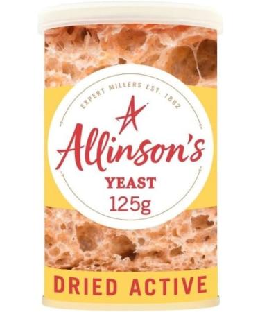 Allinson | Dried Active Baking Yeast 125G | Better baking every time | Makes up to 17 loaves | Suitable for vegetarians and vegans