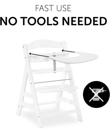 Hauck Alpha+ Click Tray White - Easy-to-Clean Large Highchair Tray - Buy Online on GoSupps.com