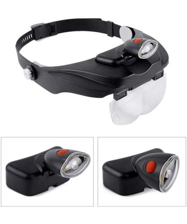 Headband Magnifier with LED Light Handsfree Reading Magnifying Glasses with LED Light 4 Detachable Lenses Interesting - Buy Online on GoSupps.com