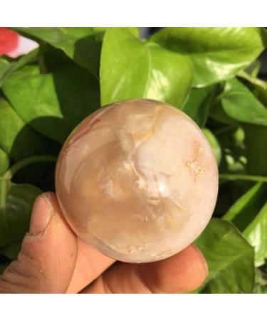 Healing gem Beautiful Natural Cherry Blossom Agate Crystal Ball Natural Crystal Agate Reiki Healing as a Home Decoration Gift 45-50mm Can be Used for Home Office Decoration - Buy Online on GoSupps.com