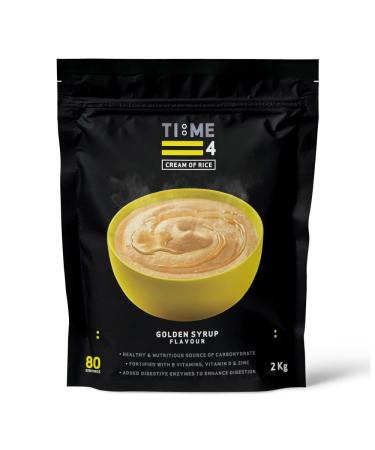 Time 4 Cream of Rice 2kg 80 Servings with Added Prebiotic Fibre Digestive Enzymes Vitamins & Minerals Healthy Gluten Free Porridge Alternative (Golden Syrup) Golden Syrup 2kg