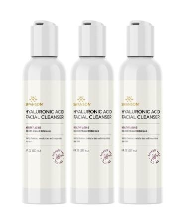 Swanson Hyaluronic Acid Facial Cleanser 8 fl Ounce (237 ml) Liquid (3 Pack)