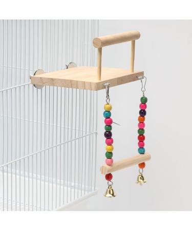 2pcs Bird Platform Stand Wooden Platform Play Exercise Stands Parrot Perches and Swing Bird Cage Toys Wood Swing Ferris Wheel Chewing for Parakeet Cockatiel Conure(size:1set) - Buy Online on GoSupps.com