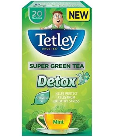  Tetley Tetley Super Green Detox Mint Tea Bags (Pack of 20) - Buy Online on GoSupps.com