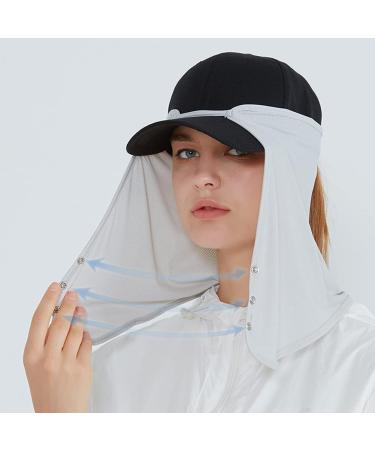 Unisex Cooling Neck Shade Mesh Cap with Sun Protection - Black - Buy Online on GoSupps.com