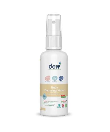 Dew Baby Cleansing Water : 100% Natural Antibacterial Baby Sanitiser Spray | Hypoallergenic Sterilising of Hand Bum Face Dummy & Safe if Ingested. Cleans Skin Before Applying Nappy Rash Cream 65ml
