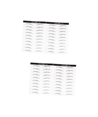 Ipetboom 4 Sheets Pairs False Eyebrows Eyebrow Stickers for Makeup Simulation Eyebrow 6 Proof Patch