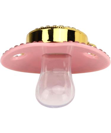 Personalized Silicone Baby Pacifier with Clip - Bling Rhinestone Design for Girls (Letter E) | Safe & Curved for Breastfed Babies - Focket - Buy Online on GoSupps.com