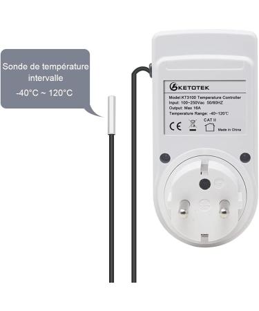 KT3100 Digital Thermostat & Temperature Controller - 230V 16A Socket | Ideal for Greenhouses Reptiles Terrariums & Home Use - Buy Online on GoSupps.com