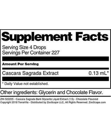 Cascara Sagrada Bark Glycerite Liquid Extract - Chocolate Flavored (1 oz) | International Shipping - Buy Online on GoSupps.com