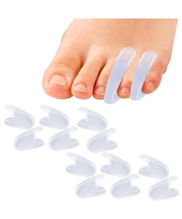 Mcvcoyh Flared Gel Pinky Toe Separators 10 Pieces Small Toe Spacers Toe Straighteners for Overlapping Toes and Temporary Bunion Corrector Gel