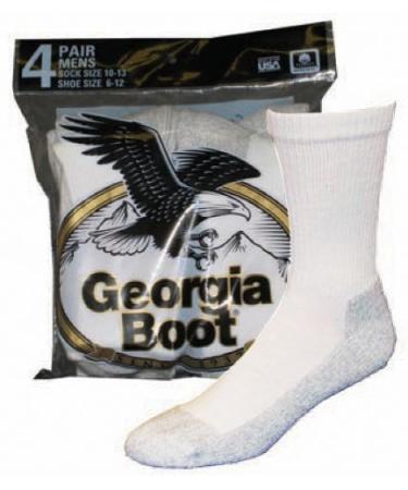 Georgia Cotton Crew Socks (4-Pack) Large White