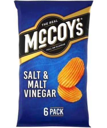 Crisps Snack Variety Bundle Consisting of McCoy's Salt & Malt Vinegar Crisps 6x25g Cheddar & Onion Crisps 6x25g and Flame Grilled Steak Crisps 6x25g (18 individual bags) - Buy Online on GoSupps.com