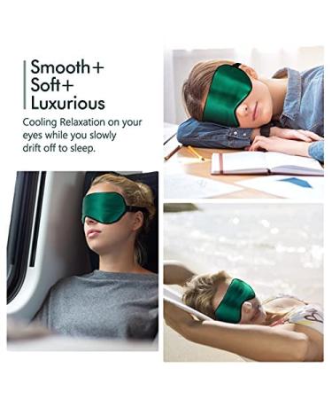 LC-dolida Silk Sleep Mask for Improved Sleep and Eye Care - Hypoallergenic, Cooling Gel, Heated Gel - Green - Buy Online on GoSupps.com
